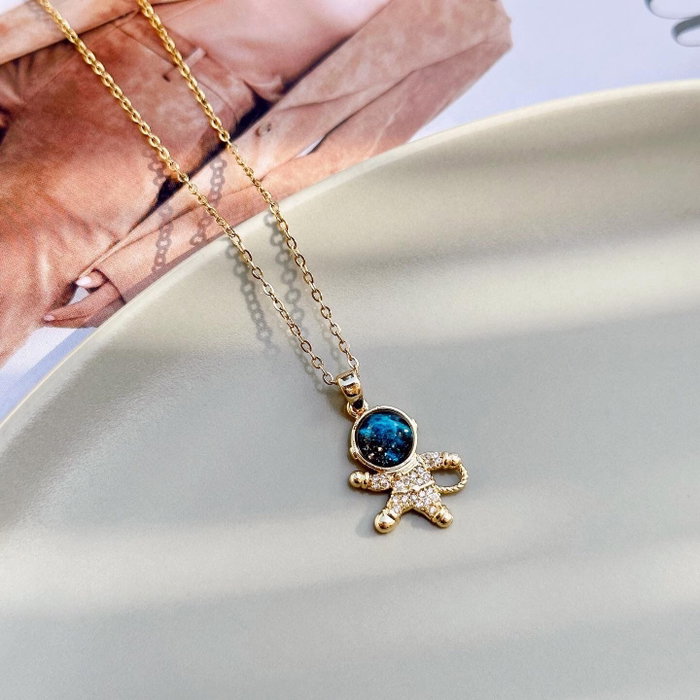 Heliophilia Silver Collar Astronaute Azul cielo y dorado Heliophilia Silver Collar Astronaute Azul cielo y dorado